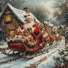 Santa Claus On A Sleigh-11CT Stamped Cross Stitch 45*45cm/17.72*17.72in