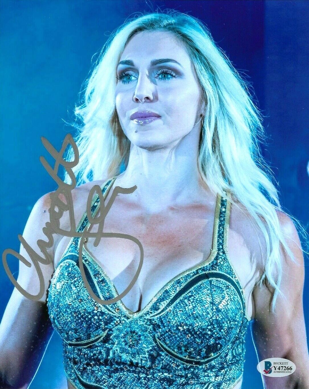 WWE CHARLOTTE FLAIR HAND SIGNED AUTOGRAPHED 8X10 Photo Poster painting WITH PROOF BECKETT COA 30