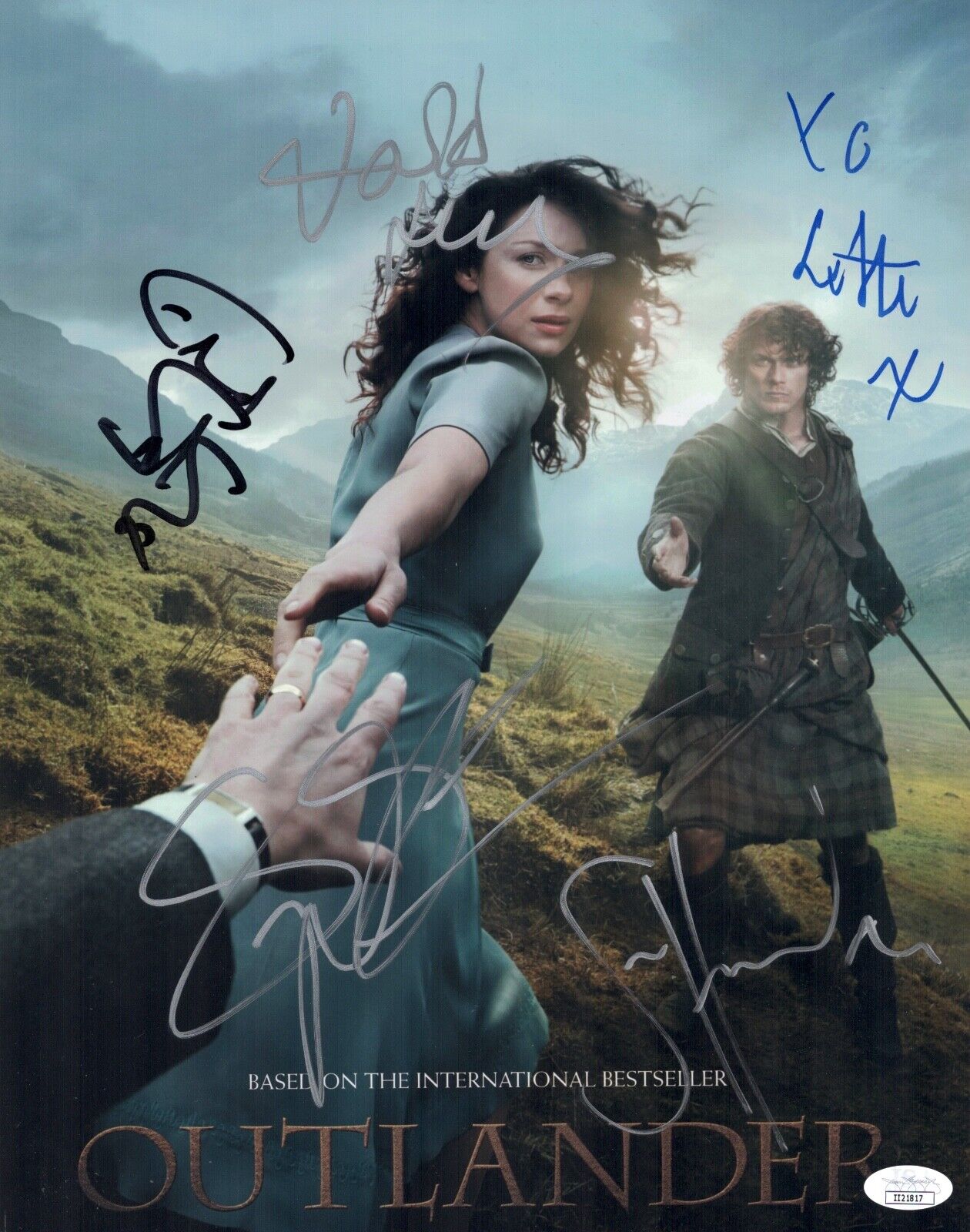 OUTLANDER Sam Heughan Cast X5 Signed 11x14 Photo Poster painting Autograph JSA COA Cert