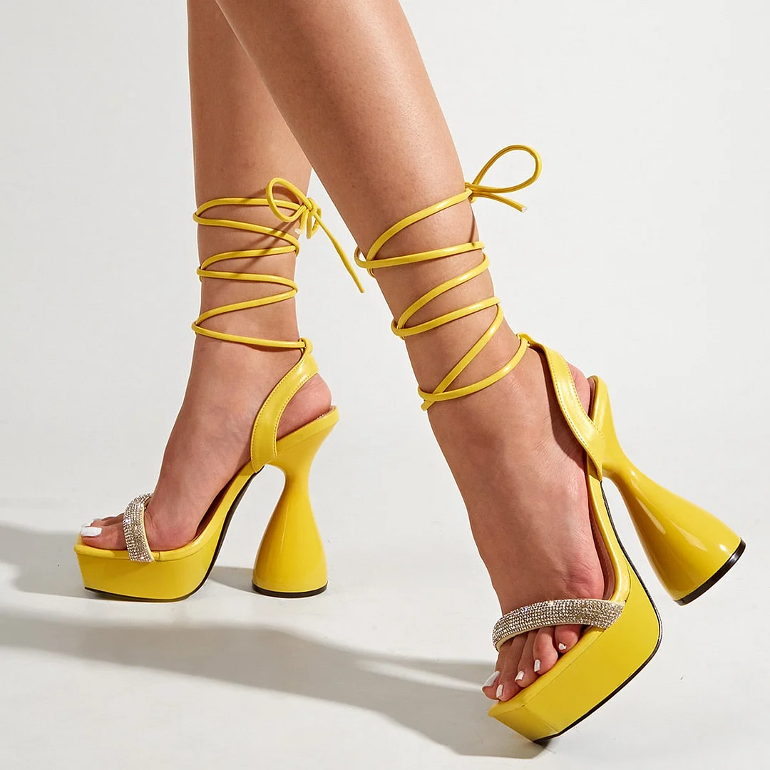 NAUSK 2022 NEW  Open Toe Platform Chunky High Heels Sandals For Women Peep Toe Ankle Strap Clear PVC  Sqaure Sandals