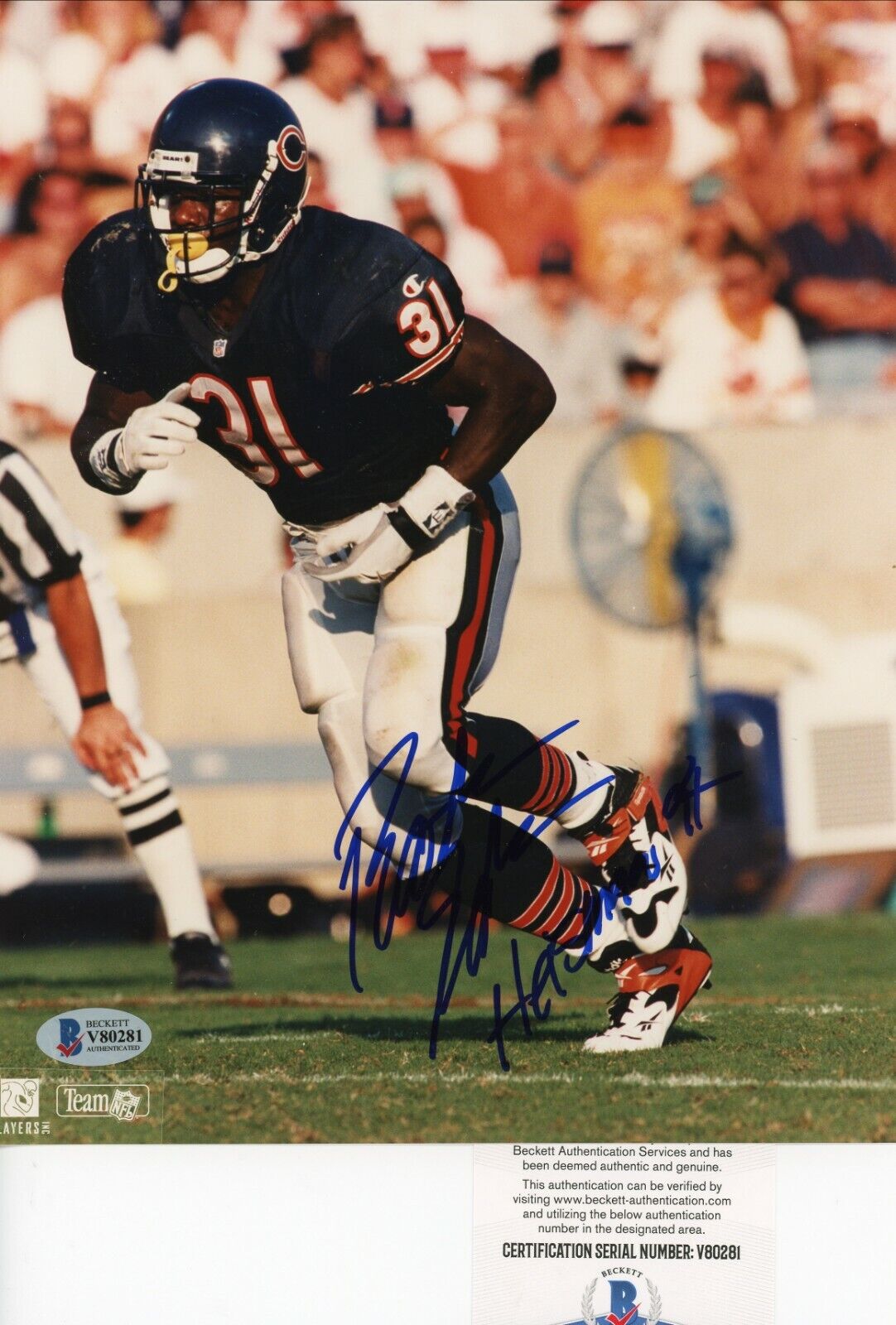 Rashaan Salaam Heisman 94 inscription Signed Autographed 8x10 Photo Poster painting Beckett BAS