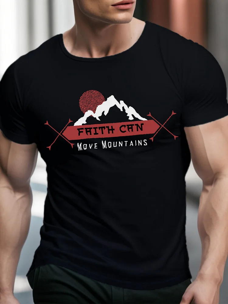 Men's Faith Faith Can Move Mountains Short Sleeve T-shirt