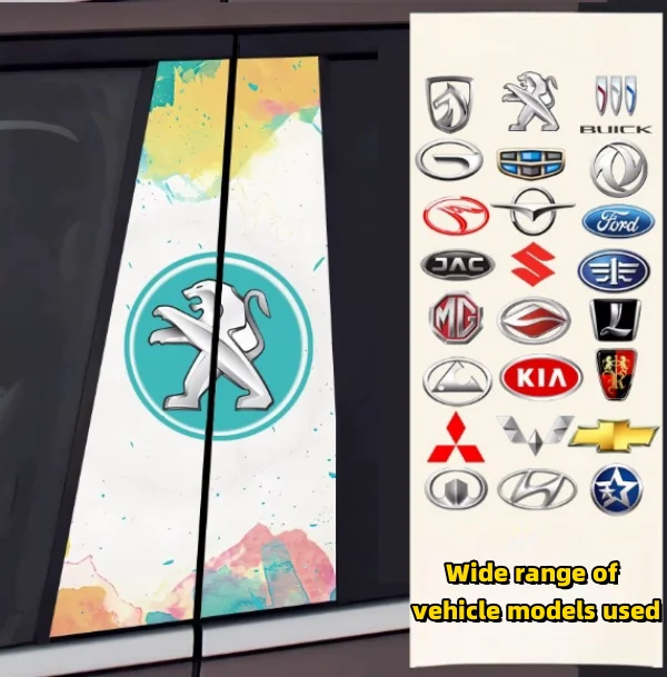 Car B-pillar Decorative Sticker B Center Pillar Protective Film(2PCS)