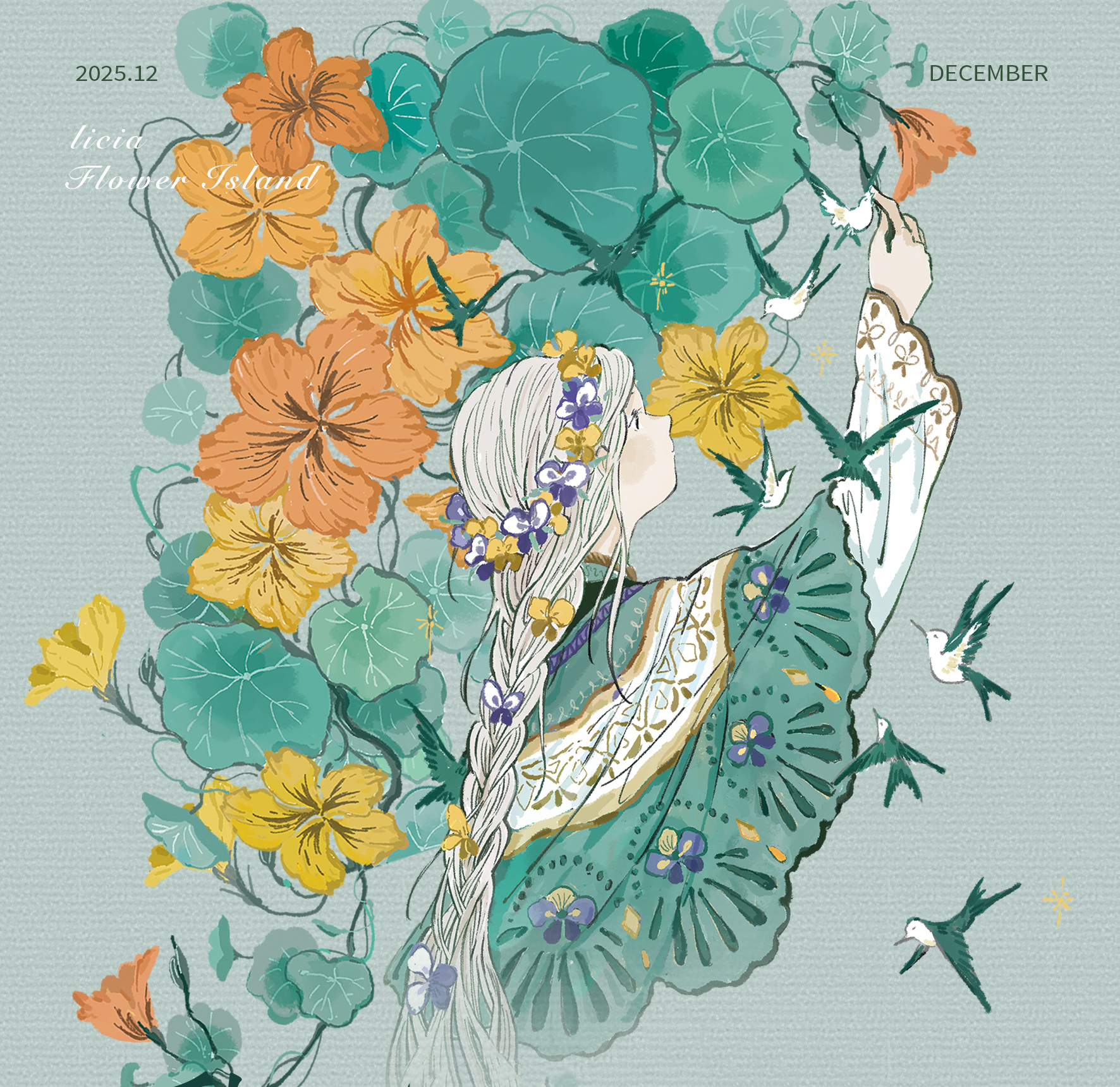 PET 테이프 - 55mm*10m 빈티지 캐릭터 창문 꽃 장식