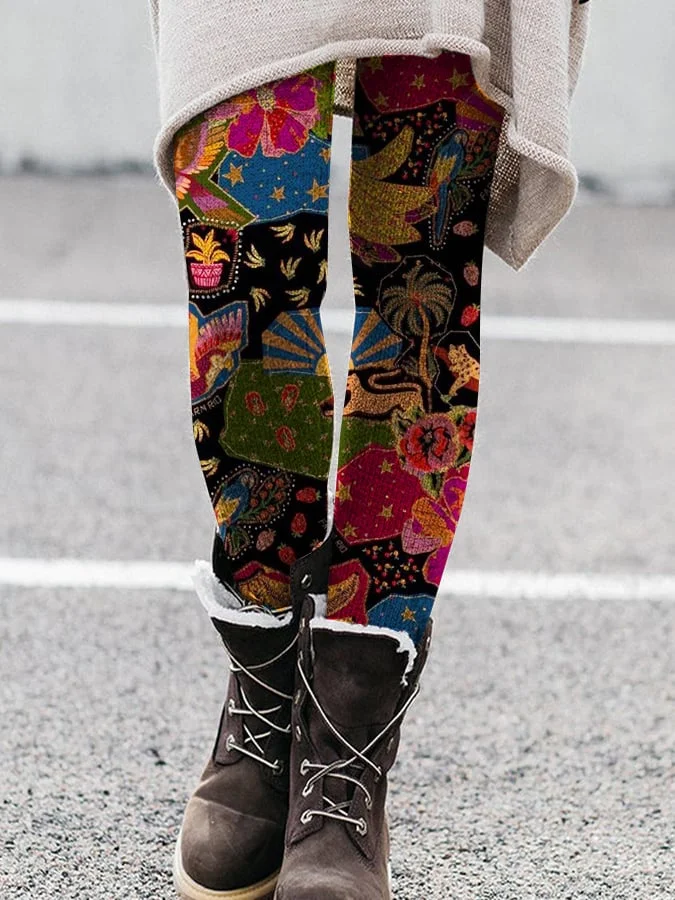 Fashionable Casual Printed Knitted Leggings