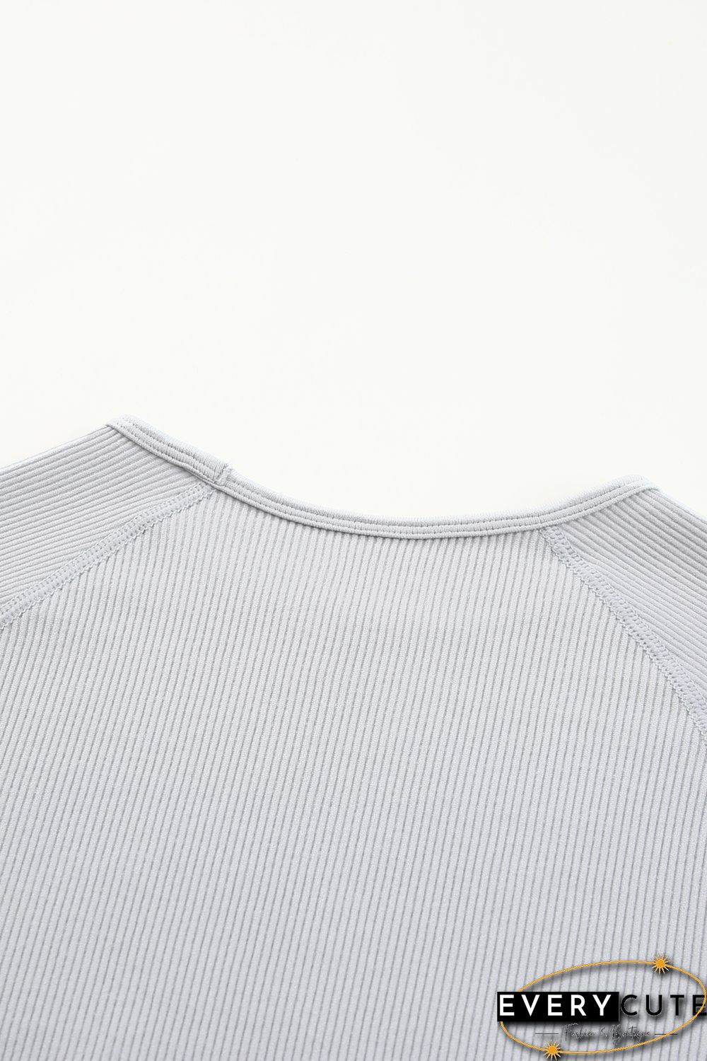 Gray Long Sleeve Seamless Crop Smoke