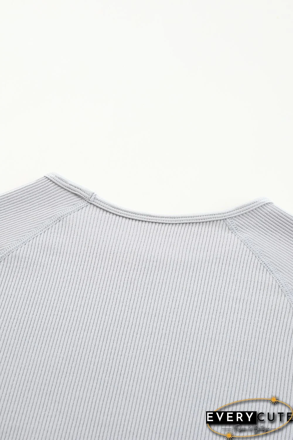 Gray Long Sleeve Seamless Crop Smoke