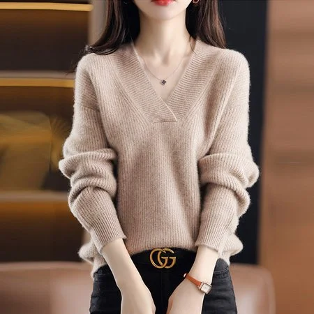 Cotton-Blend Long Sleeve Casual Shift Sweater QueenFunky