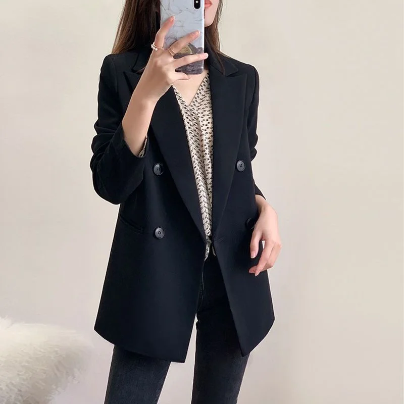 Toloer Toloer Small Suit Jacket Female 2024 New Autumn Korean Version Of The British Wind Loose Temperament Foreign Fashion-Outfit Ideas