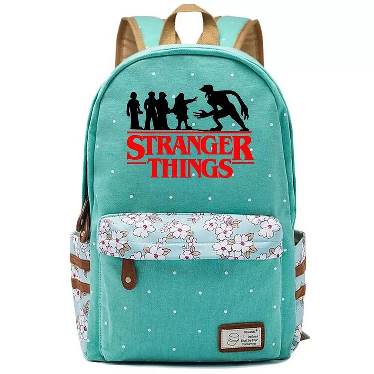 Mayoulove Stranger Things Canvas Travel Backpack School Bag For Girl Kids Boy-Mayoulove