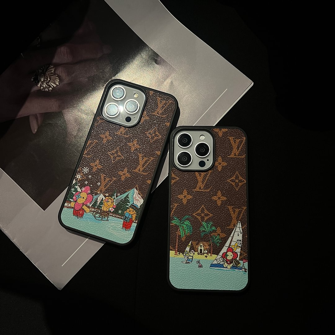LV Vivian canvas leather Apple iPhone case