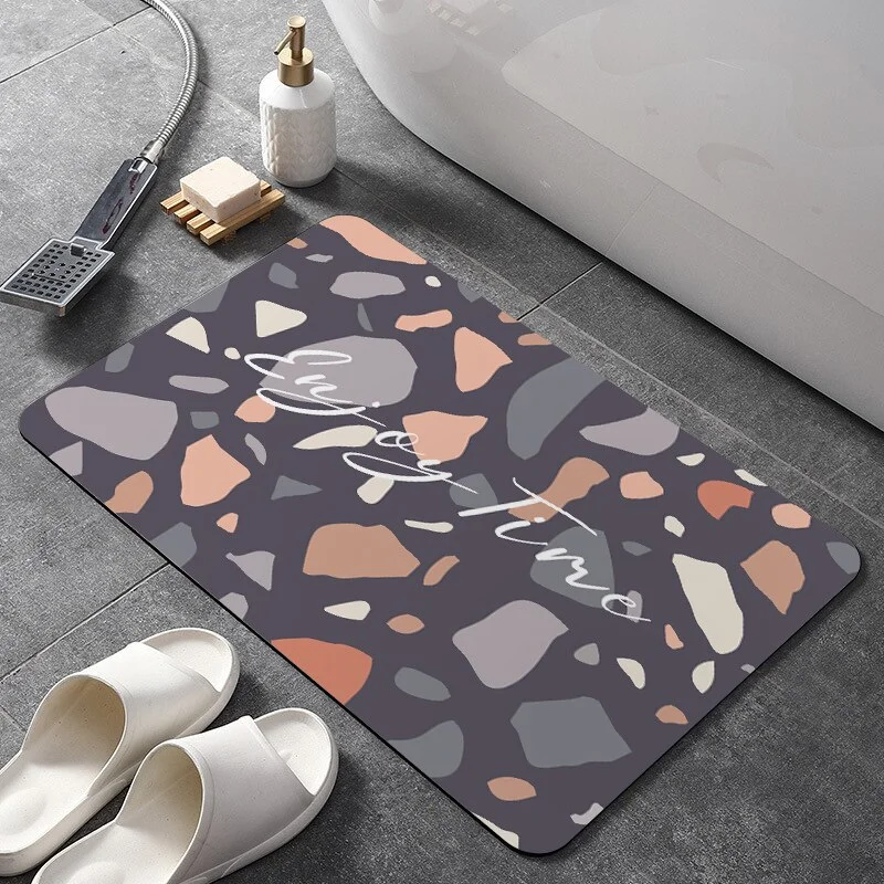 Athvotar Bath Mat Bathroom Carpet Water Absorption Non-slip Absorbent Diatom Mud Soft Washable Rug Toilet Floor Mat Home Textile