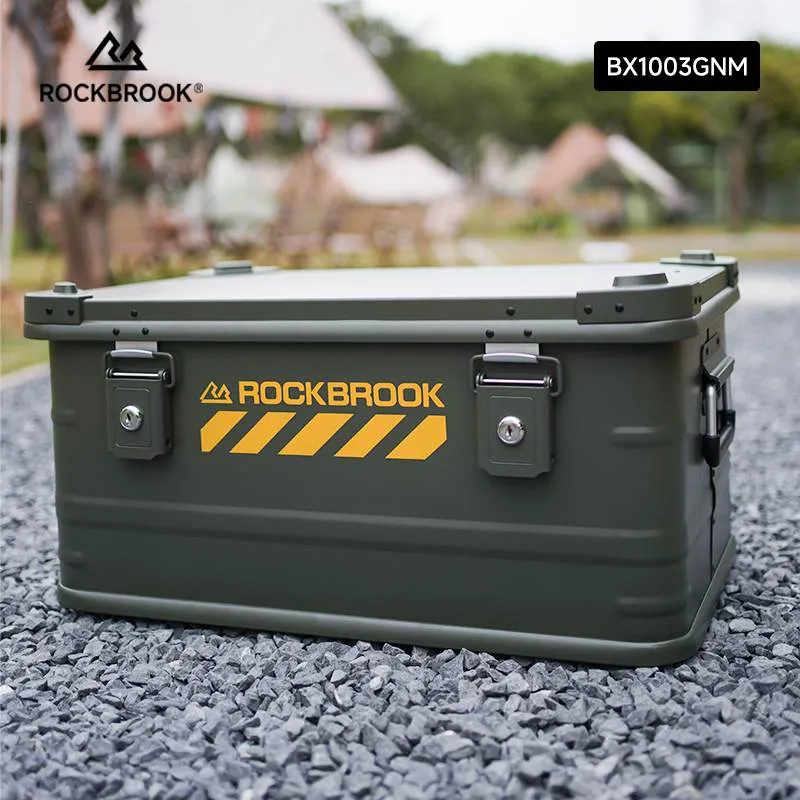 ROCKBROOK BX1003GNM 50L Green Aluminum Storage Box with Lock & Key 