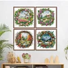 4pcs Four Seasons Scenery In Garland-14CT Stamped Cross Stitch Egyptian Cotton 40*40cm/15.75*15.75in tapestrymarket
