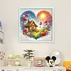 Heart-Shaped Flowers-11CT Stamped Cross Stitch 40*40cm/15.75*15.75in tapestrymarket