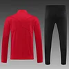 2024/2025 Portugal Long Zipped Jacket Training Suit Red Football Shirt 1:1 Thai Quality Set