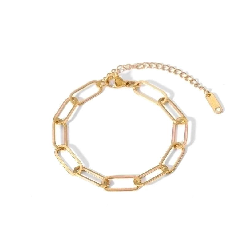 201 Stainless Steel 18K Gold Plated Hip-Hop Streetwear Plating Solid Color Bracelets Necklace