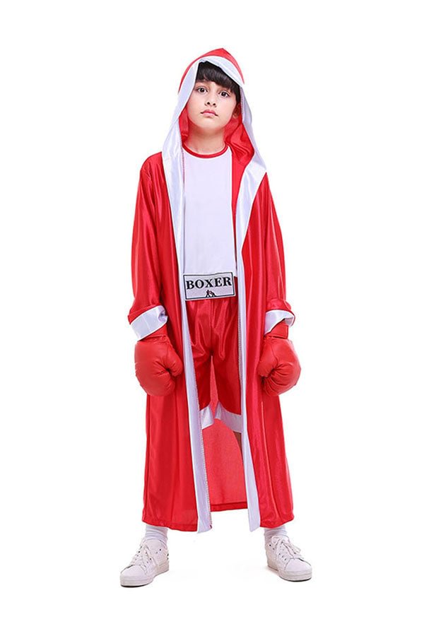 High Quality Cool Halloween Cosplay Boxer Kids Costume Red-elleschic
