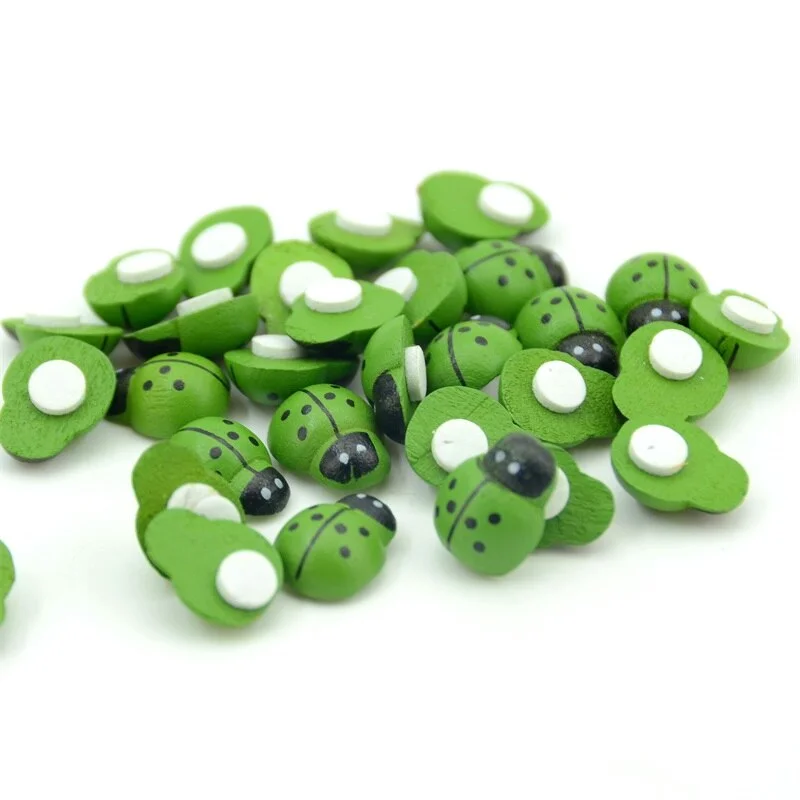 20Pcs Fashion Beatles Wooden Ladybird Wall Sticker Children Kids Painted  DIY Craft Wedding Home Party Holiday Decoration