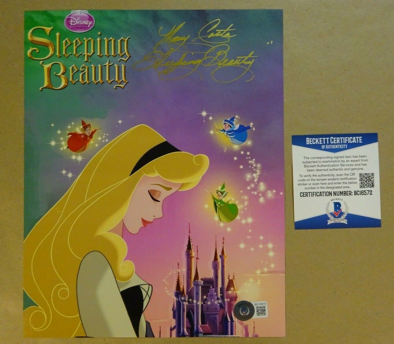 Autographed MARY COSTA Signed 8x10 Disney SLEEPING BEAUTY Photo Poster painting BECKETT BAS COA