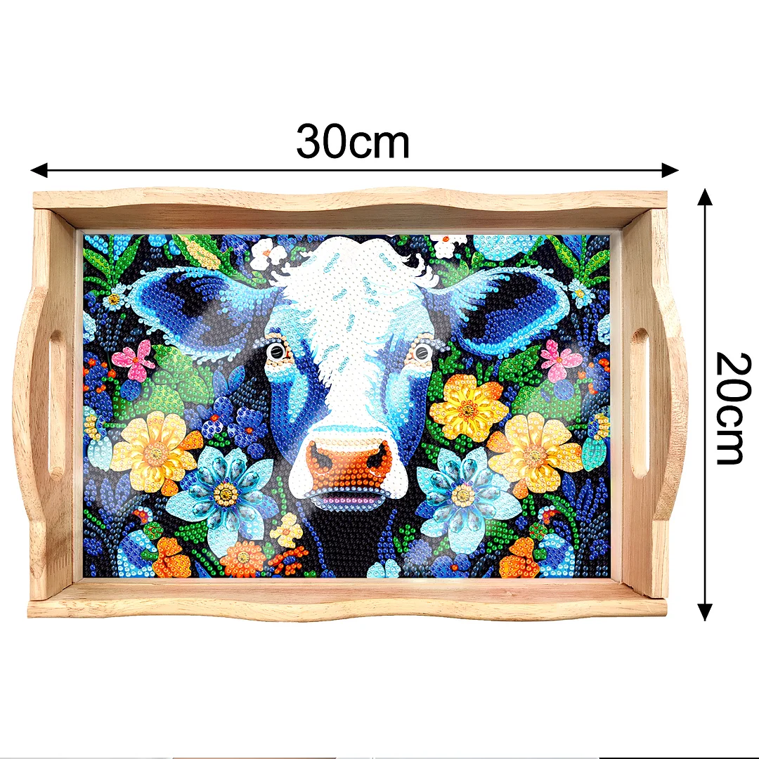 Diamond Painting Nesting Food Trays with Handle Coffee Table Tray(30*20cm)