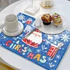 (US Only)Christmas Diamond Painting Placemats DIY Diamond Dot Kits for Home Decor