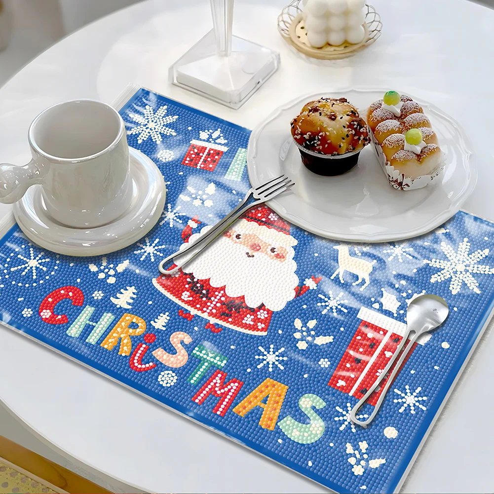 DIY Christmas Diamond Painting Placemats DIY Diamond Dot Kits for Home Decor