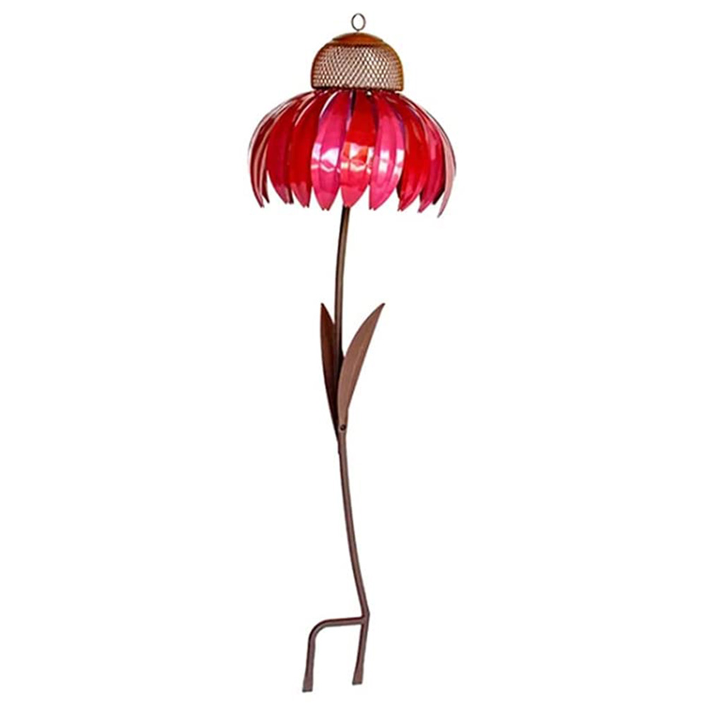 

Red Coneflower Standing Bird Feeder with Stand Garden Yard Decoration, 501 Original