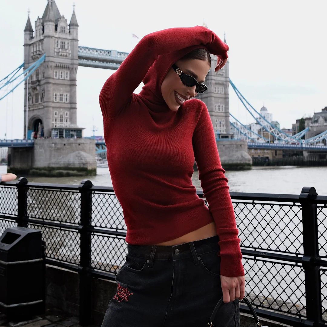 Athvotar Athvotar And Winter New Hooded Tight Coats Fashion Simple Jacket Sweater Women Loose Solid Color Wool