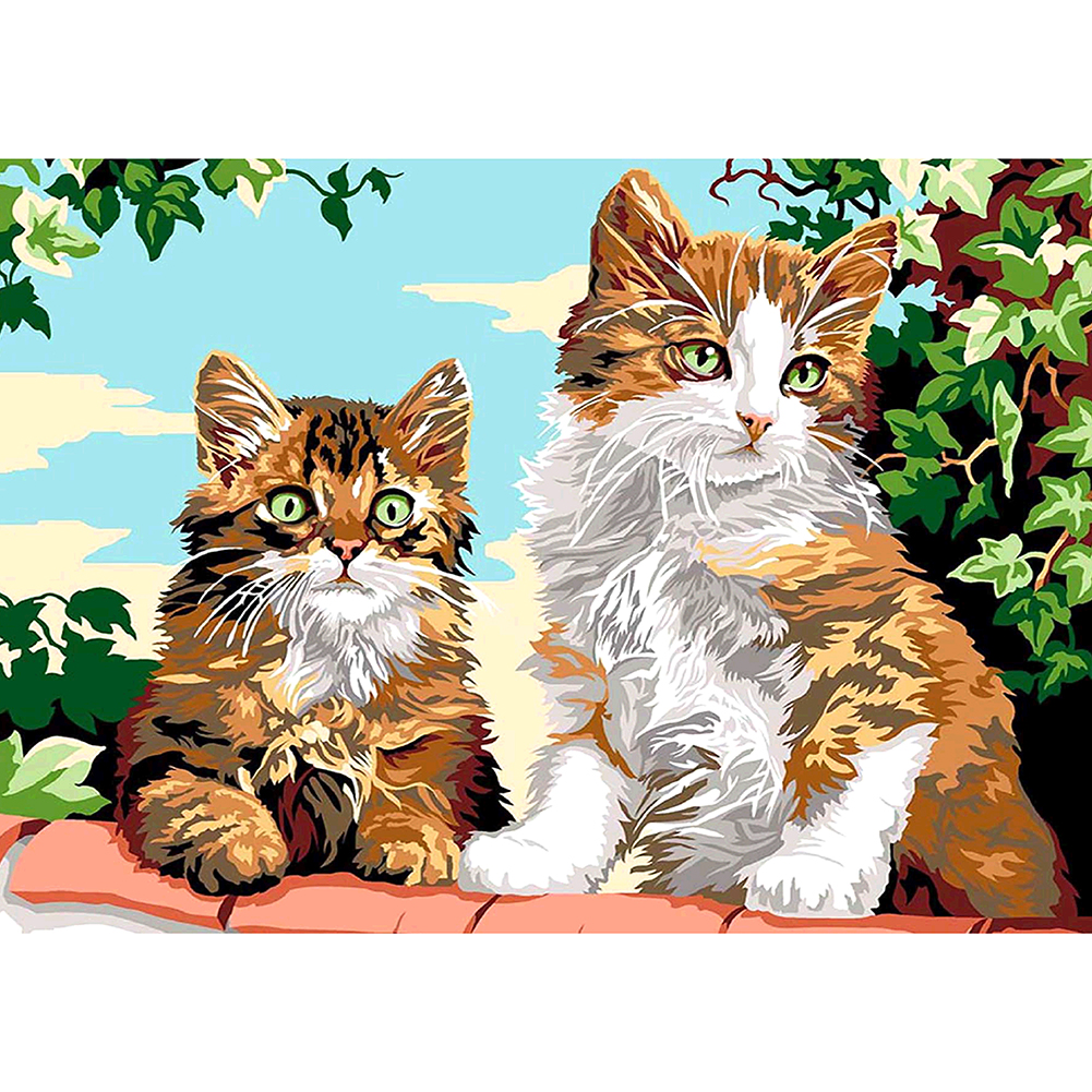 

40*30CM - Square Drill Diamond Painting - Two Cats, 501 Original