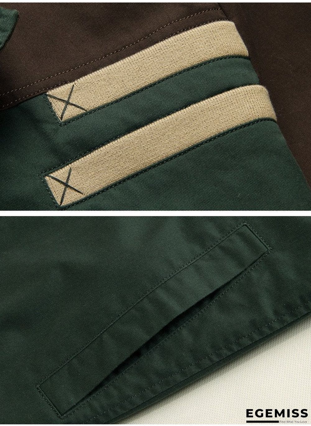 Men Casual Autumn Stand Jacket Cotton Outwear Patchwork Man Coat Size M-3XL | EGEMISS