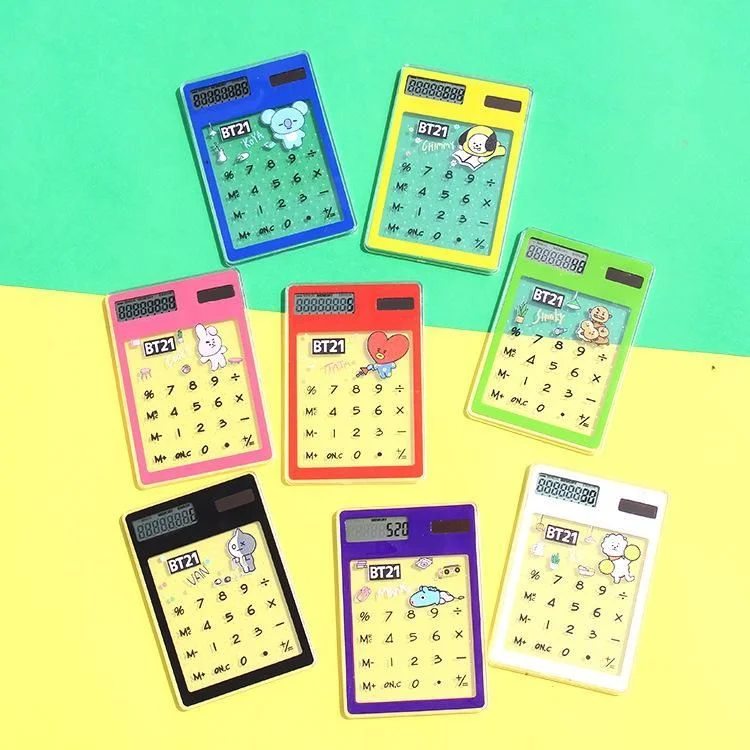 BT21 X Transparent solar Calculator