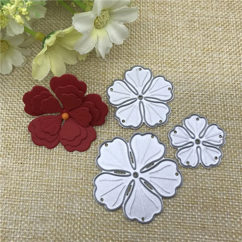 3pcs flower decoration Metal Cutting Dies Stencil Scrapbooking Photo Album Card Paper Embossing Craft DIY