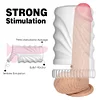 10 VIbration Modes Penis Trainer 2 Tunnel Holes Silicone Male Masturbator