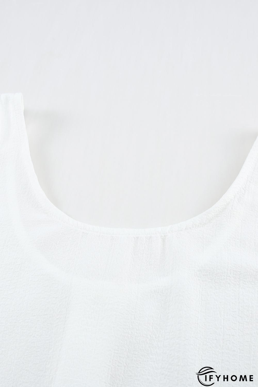 White Button Textured Tank Top | IFYHOME