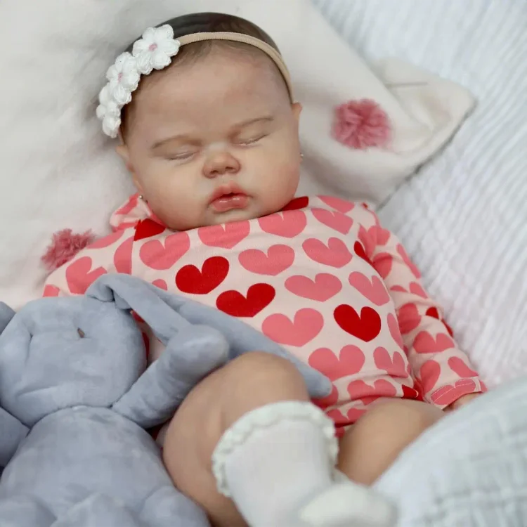  [New] 20" Reborn Lifelike Sleeping Baby Girl Crtinta Cloth Body Reborn Doll with Heartbeat💖 & Sound🔊 - Reborndollsshop®-Reborndollsshop®