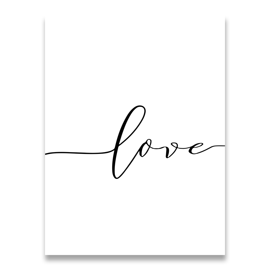 Love Poster Couple Holding Hands Painting Black And White Wall Art Canvas Minimalist Print Nordic Wall Pictures For Living Room