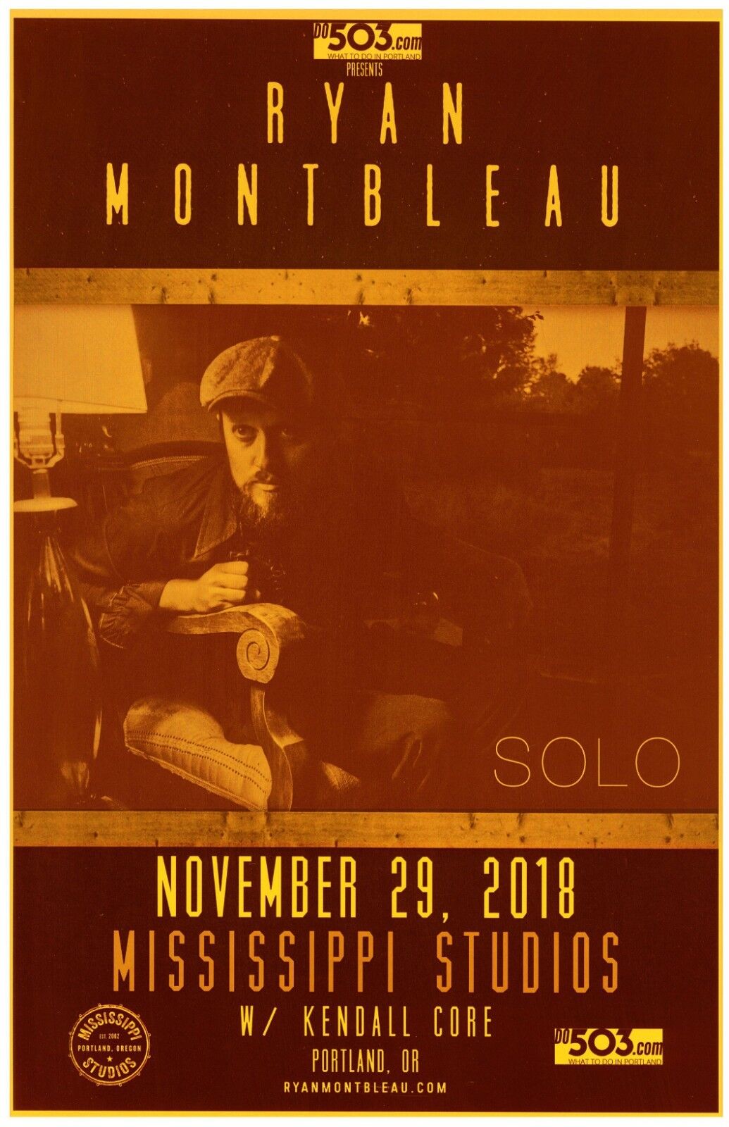 RYAN MONTBLEAU 2018 Gig POSTER Portland Oregon Concert