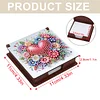 Wooden DIY Flower Heart Diamond Painting Kit Note Box with 160 Papers for Office
