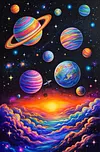 Luxury AB Velvet Diamond Painting Kit - Planet