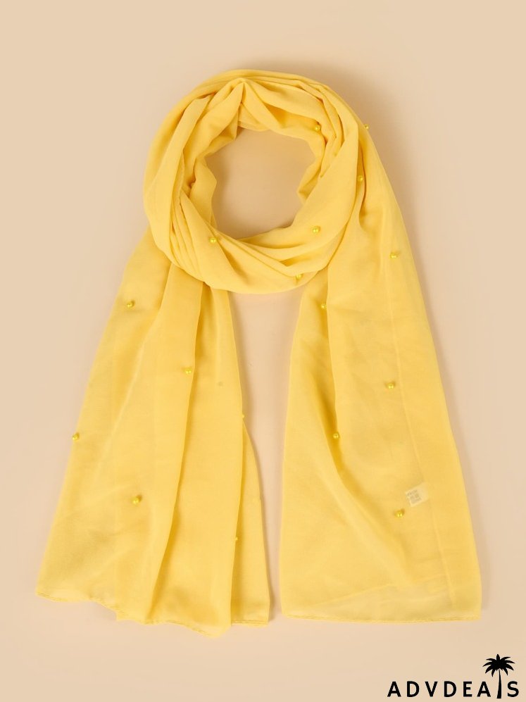 Faux Pearl Decor Scarf