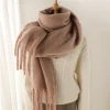 Women's Vintage Mohair Warm Extra Long Tassel Scarf by Inlyline