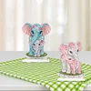 2Pcs Diamond  Painting PET Parent-Child Elephant Desktop Ornament