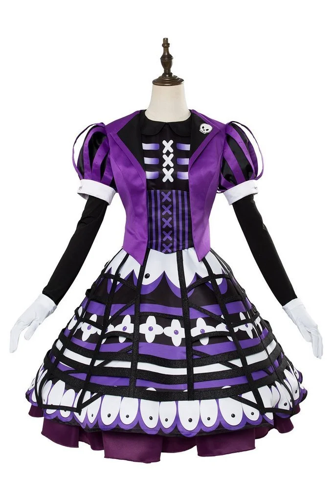 Minnie Mouse Outfit Dress Halloween Cosplay Costume Purple