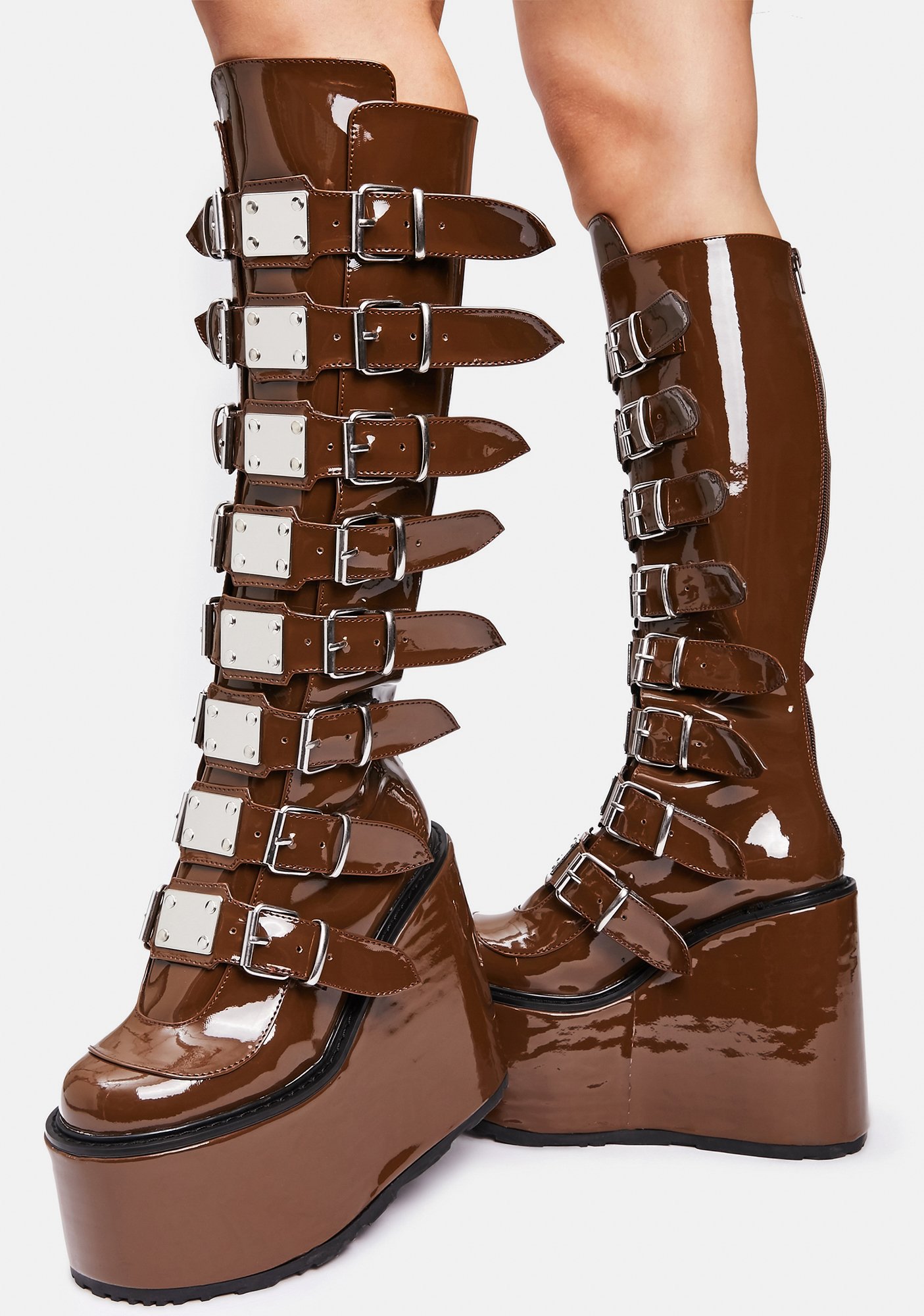 Brown Patent Trinity Boots
