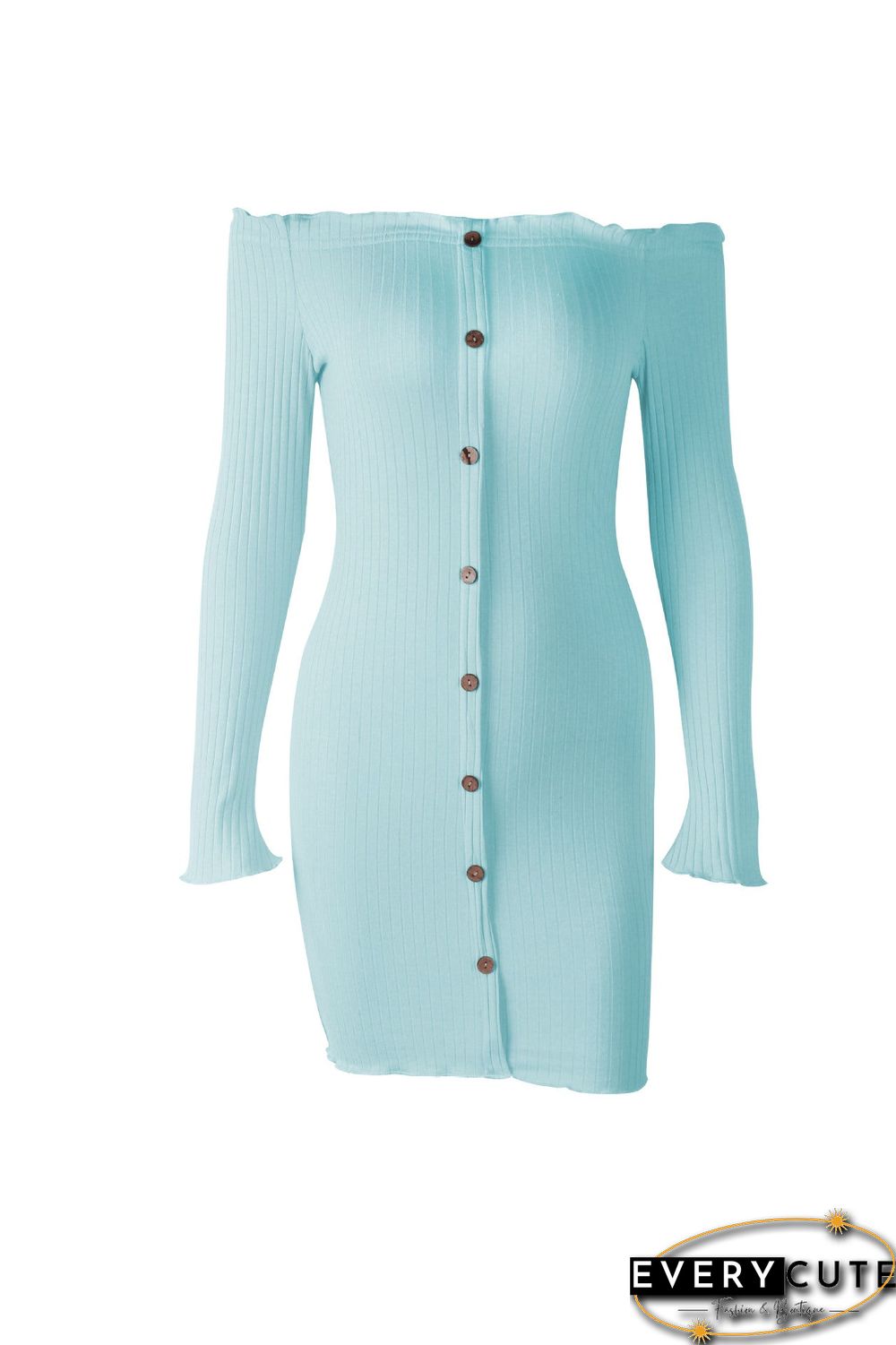 Off Shoulder Long Sleeve Bodycon Mini Dress