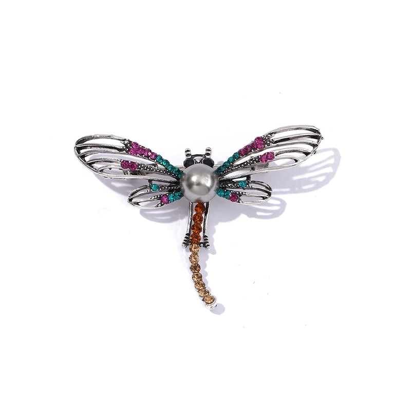Retro Pin Dragonfly Alloy Enamel Inlay Zircon Women’S Brooches