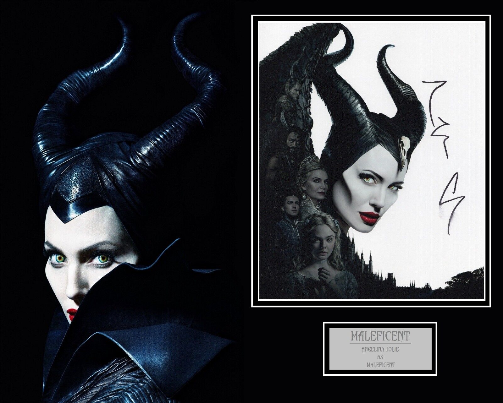 ANGELINA JOLIE SIGNED MALEFICENT Photo Poster painting MOUNT UACC REG 242