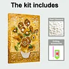 (20x30cm)DIY Flower Vase Framed Handmade Pearl Painting Art Craft Kit Living Home Decor