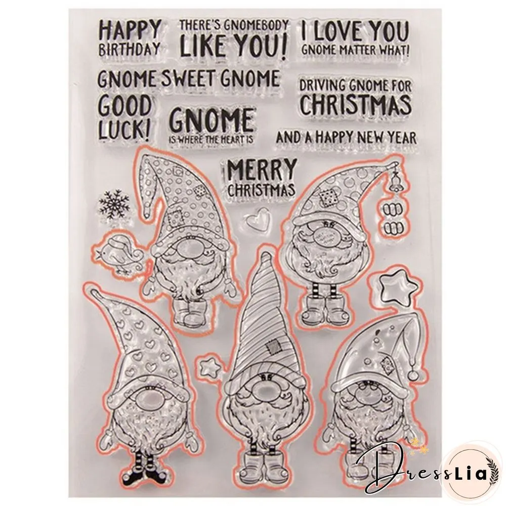 New Christmas Santa Clause Transparent Clear Silicone StampSilicone Stamp Cutting Dies Diy